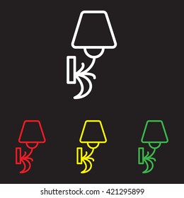 Web line icon. Wall Light, sconce