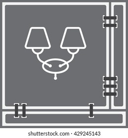 Web line icon. Wall Light, sconce