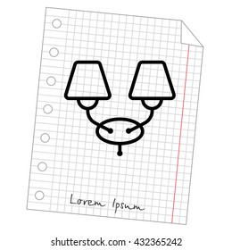 Web line icon. Wall Light, sconce
