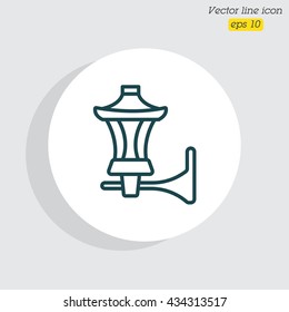 Web line icon. Wall Light, sconce