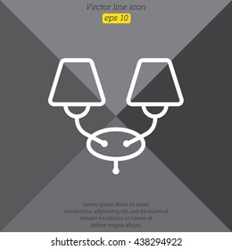 Web line icon. Wall Light, sconce