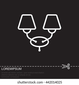 Web line icon. Wall Light, sconce
