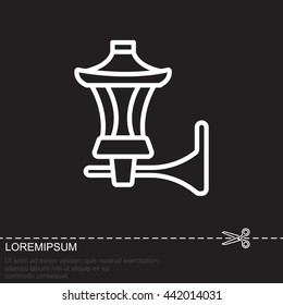 Web line icon. Wall Light, sconce
