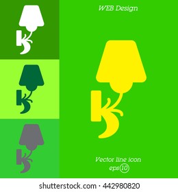 Web line icon. Wall Light, sconce