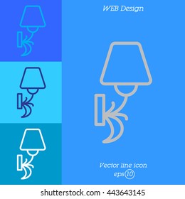 Web line icon. Wall Light, sconce