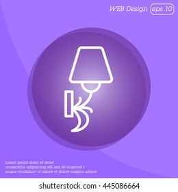 Web line icon. Wall Light, sconce