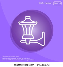 Web line icon. Wall Light, sconce
