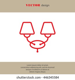 Web line icon. Wall Light, sconce