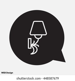 Web line icon. Wall Light, sconce