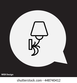Web line icon. Wall Light, sconce