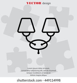 Web line icon. Wall Light, sconce