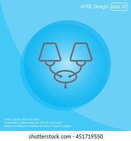 Web line icon. Wall Light, sconce