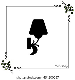 Web line icon. Wall Light, sconce
