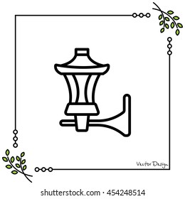 Web line icon. Wall Light, sconce
