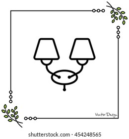 Web line icon. Wall Light, sconce