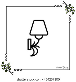 Web line icon. Wall Light, sconce