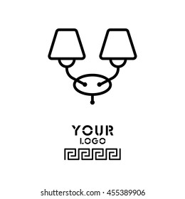 Web line icon. Wall Light, sconce