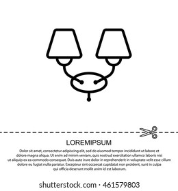 Web line icon. Wall Light, sconce