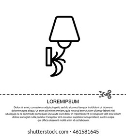 Web line icon. Wall Light, sconce