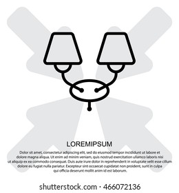 Web line icon. Wall Light, sconce