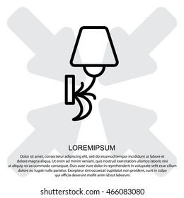Web line icon. Wall Light, sconce