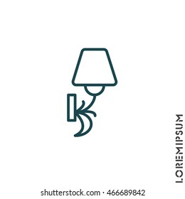 Web line icon. Wall Light, sconce