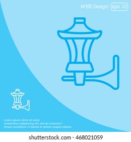Web line icon. Wall Light, sconce