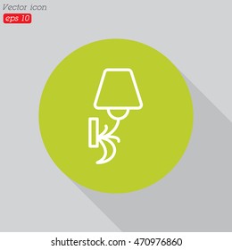 Web line icon. Wall Light, sconce