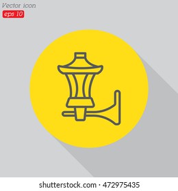 Web line icon. Wall Light, sconce