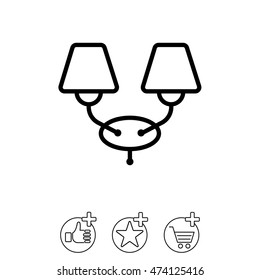 Web line icon. Wall Light, sconce