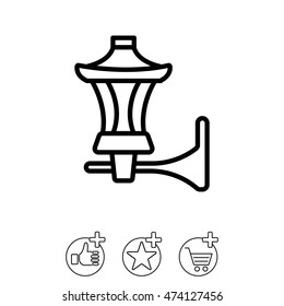 Web line icon. Wall Light, sconce