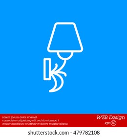 Web line icon. Wall Light, sconce