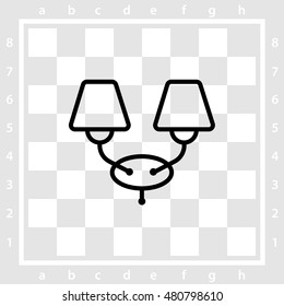 Web line icon. Wall Light, sconce