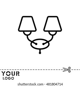 Web line icon. Wall Light, sconce