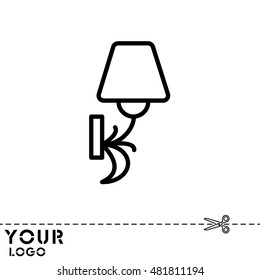 Web line icon. Wall Light, sconce