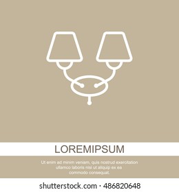Web line icon. Wall Light, sconce