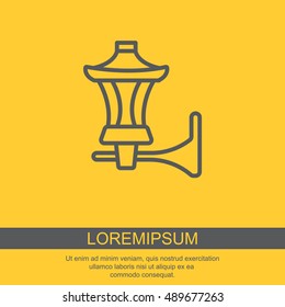 Web line icon. Wall Light, sconce