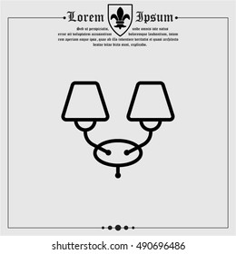 Web line icon. Wall Light, sconce