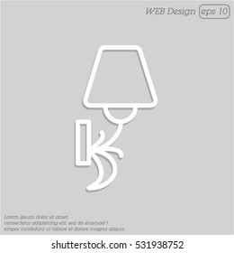 Web line icon. Wall Light, sconce