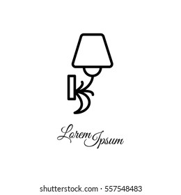 Web line icon. Wall Light, sconce