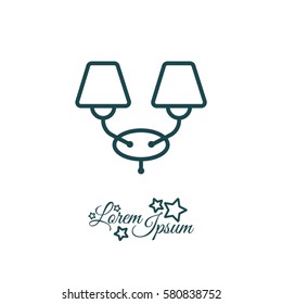 Web line icon. Wall Light, sconce