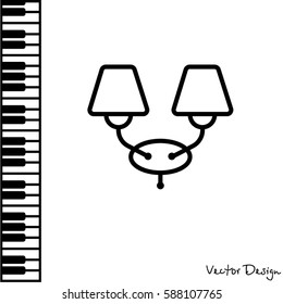 Web line icon. Wall Light, sconce
