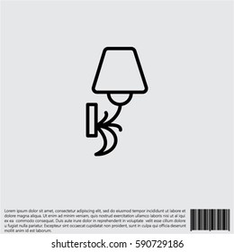 Web line icon. Wall Light, sconce