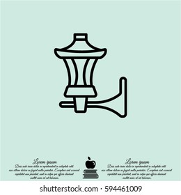 Web line icon. Wall Light, sconce