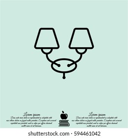 Web line icon. Wall Light, sconce