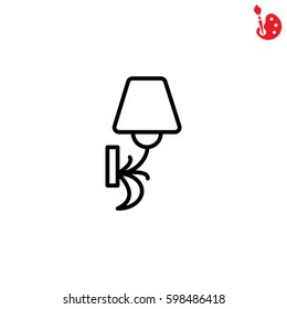 Web line icon. Wall Light, sconce