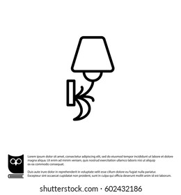 Web line icon. Wall Light, sconce