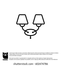Web line icon. Wall Light, sconce