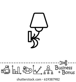 Web line icon. Wall Light, sconce
