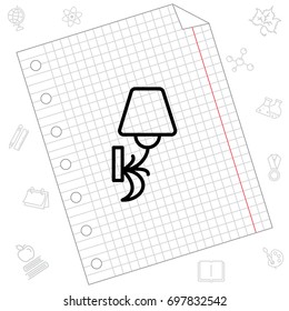 Web line icon. Wall Light, sconce